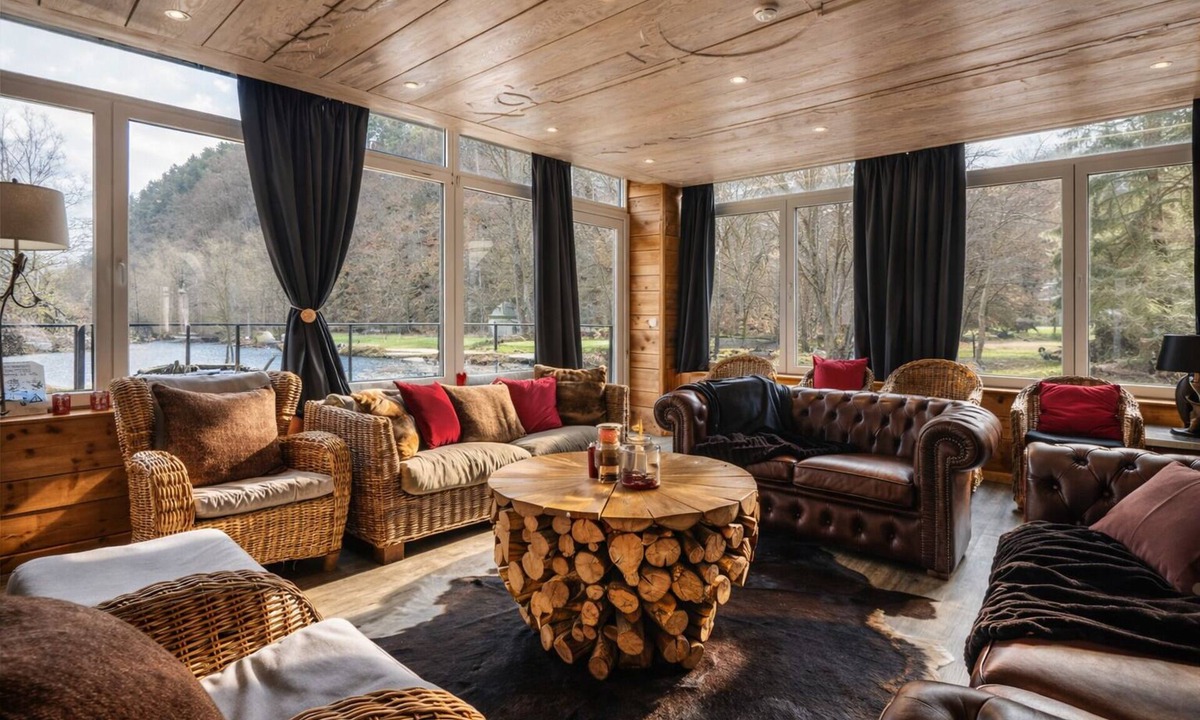 Stoumont Villa | Beautiful waterfront house with heated indoor pool, sauna, terrace.