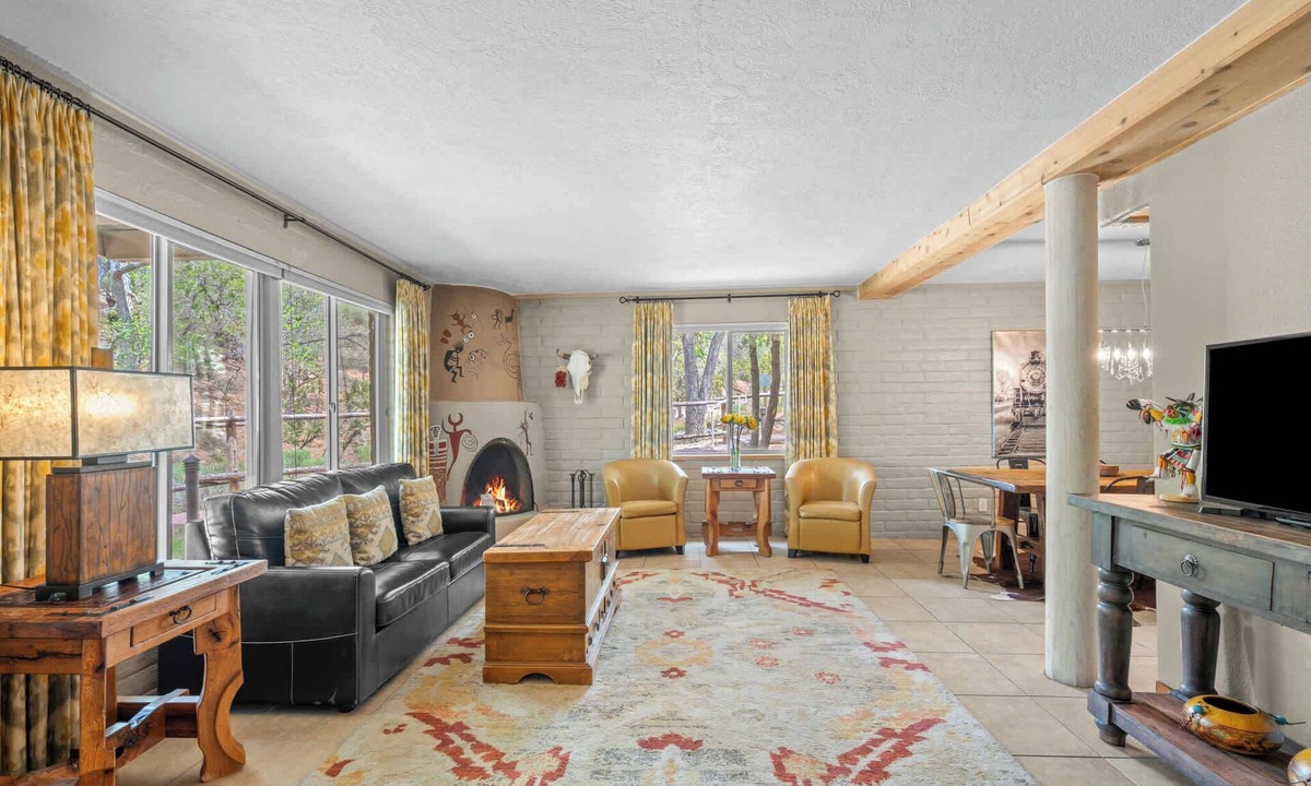 Northeast Santa Fe House | Walk Everywhere, Communal Pool, Kiva Fireplace