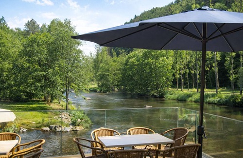 Stoumont Villa | Beautiful waterfront house with heated indoor pool, sauna, terrace.