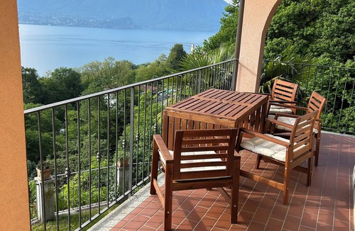 Oggebbio Apartment | Lake Maggiore Panoramic lake view & large balcony and pool | 2 bedrooms