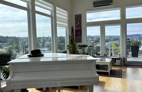 Regional District of Nanaimo Apartment | Oceanfront Penthouse with Private Rooftop, Covered Balcony & Ocean/Mountain View