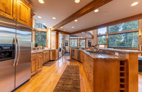 Elk Run House | Spacious Decks with Private Hot Tub Near Nordic Center and Golf Course!