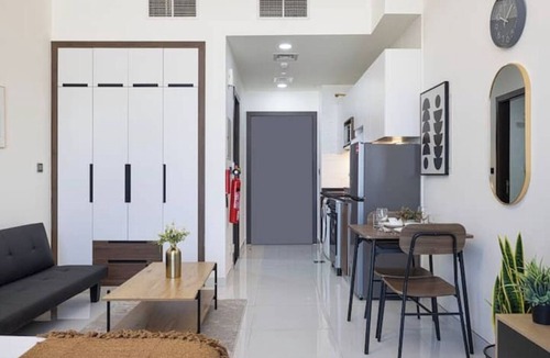 Al Barsha Apartment | Stylish Studio with Balcony & Pool View in Arjan – Close to Miracle Garden