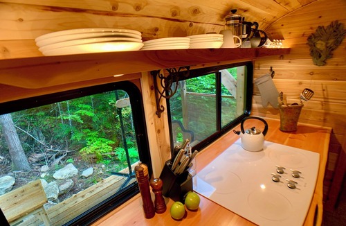 Gray Creek Cottage | The Bus Stop .in a remote, private & tranquil forest
