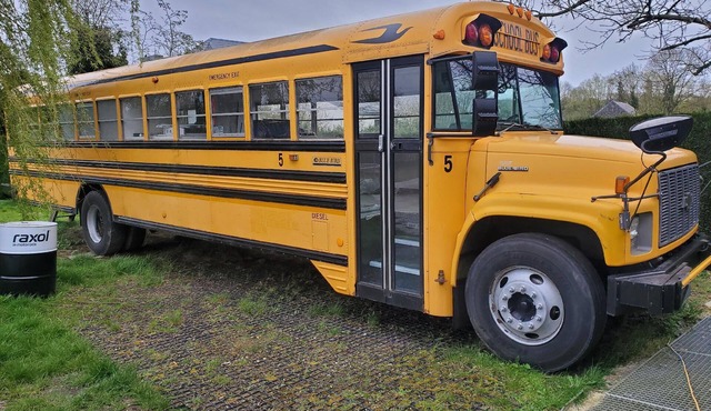 An unusual night in an authentic American School Bus