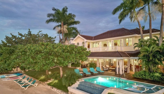 Beachfront Villa, Staff, Boat, Pool, Tennis, Gated