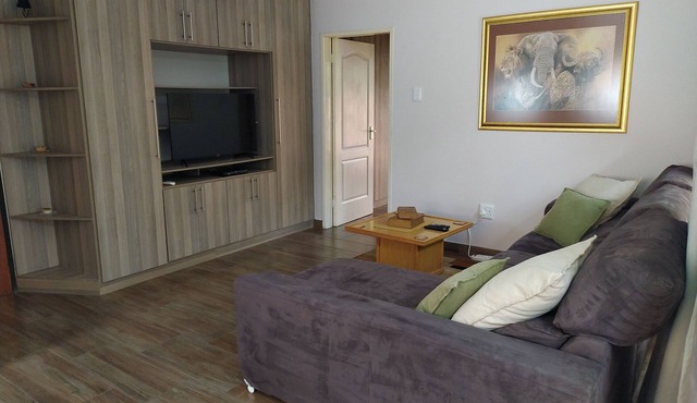 BLESSING furnished apartment, fully equipped kitchen, bathroom, lounge, bedroom.