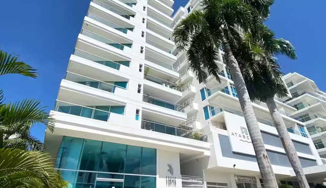 Charming 2BR Beachfront Apartment with AC in Morros, La Boquilla Cartagena. CTG