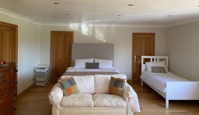 Family Room with Shared Bathroom: