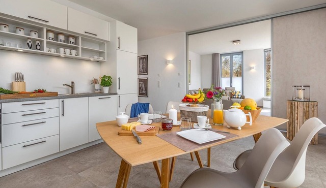 Fantastic vacation apartment with sauna and fireplace built in 2019 in the Baltic Sea spa resort of Prer