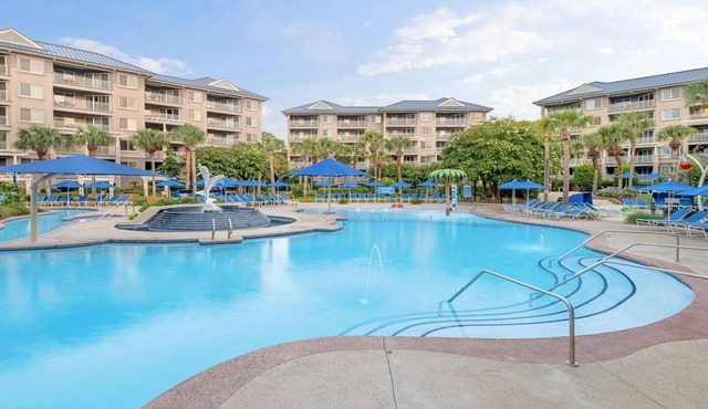Hilton Head Ocean Side Escape with Pools, Beach Access & Spacious 2BR Villa