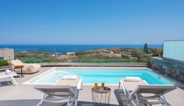 La Mer de Crete Suite private pool & sea view