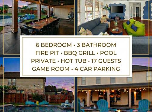 Luxury 7BR Pool Hot Tub & 4 Car Parking