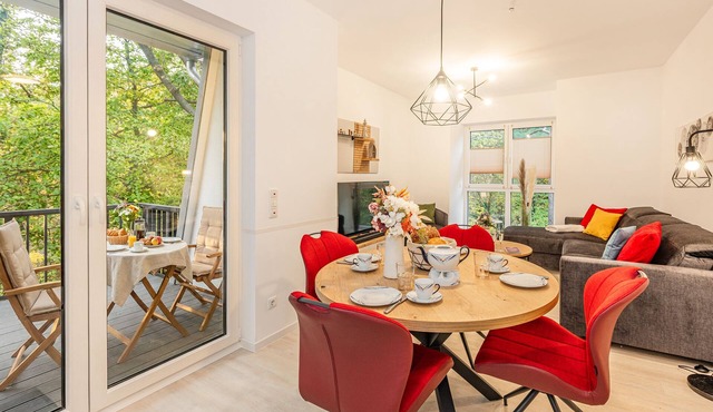 Modern vacation apartment in Kölpinsee with balcony - just 600 m from the beach