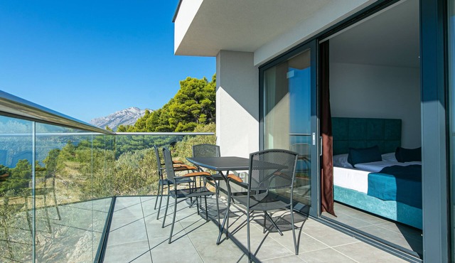 One bedroom apartment with a swimming pool Brela, Makarska (A-20229-b)