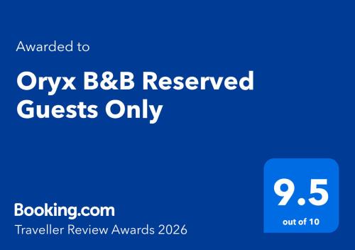 Oryx B&B Reserved Guests Only