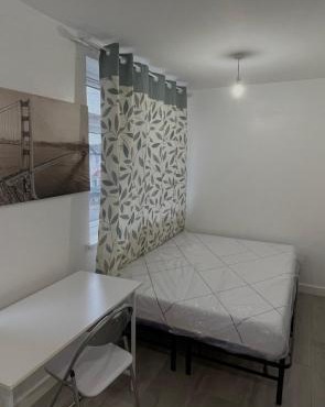 Private studio with a private bathroom and kitchenette