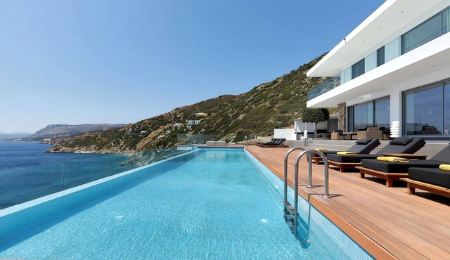 Seafront Villa Helionis, Divine Sea Views, Private Infinity Pool, Furnished.