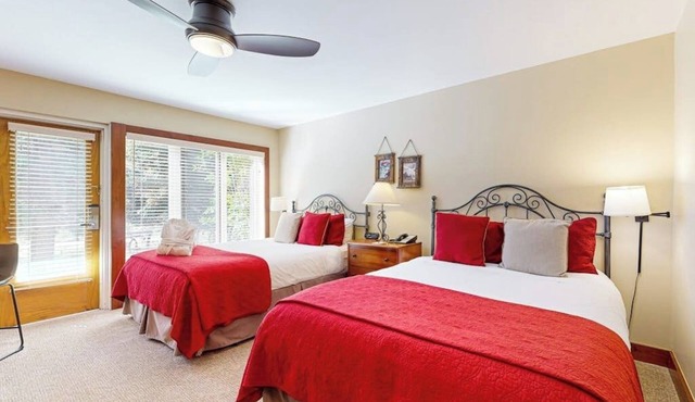 Ski-in/out studio w/mountain/creek view, fast WiFi, shared pool/hot tubs/laundry