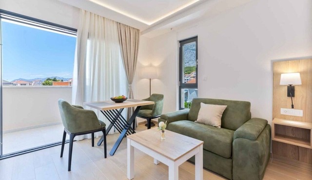 Studio flat with balcony and sea view Promajna, Makarska (AS-20940-n)