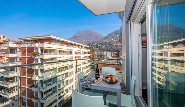 Sunrise House with Balcony and Parking, Lugano, Switzerland