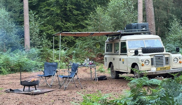 Unusual glamping accommodation in a Land Rover that you drive!