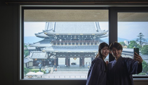 Deluxe Quadruple Room with Tatami Floor and Temple View